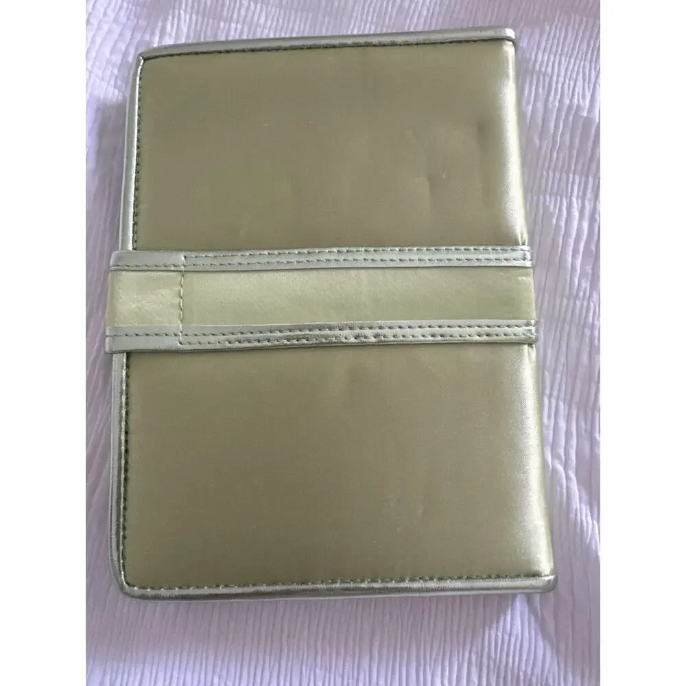 Pastel Green Notebook Bow Coquette Snap Closure Lined Metallic Girly Coastal